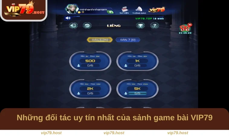 Những đối tác uy tín nhất của sảnh game bài VIP79