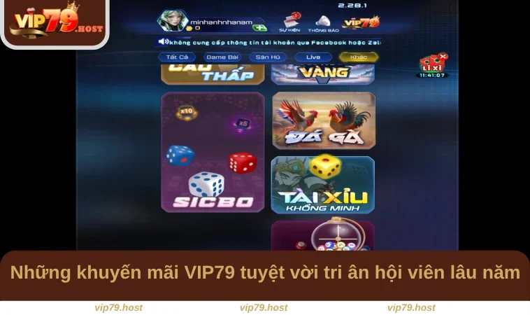 Những khuyến mãi VIP79 tuyệt vời tri ân hội viên lâu năm