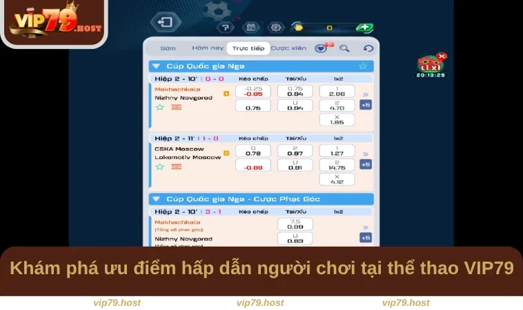 Khám phá ưu điểm hấp dẫn người chơi tại thể thao VIP79